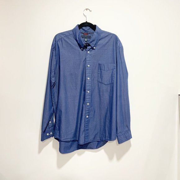 [SOLD] Tommy Hilfiger Men's Size XL Blue Button Down Long Sleeve Shirt - Picture 1 of 7